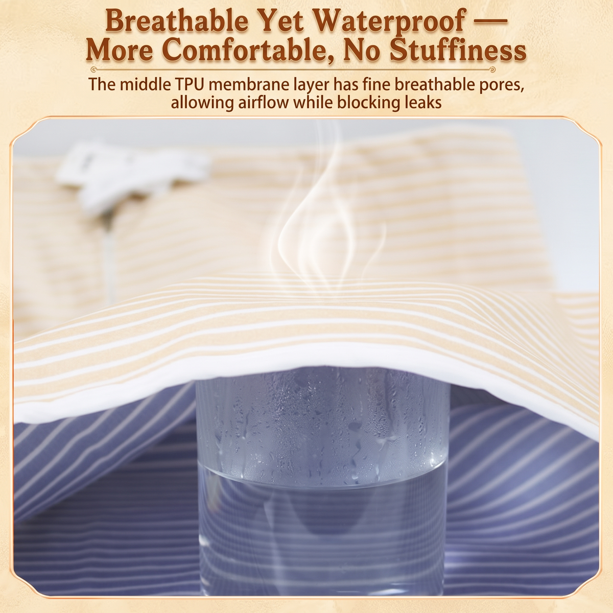 WrapGuard Washable Leak-Protection Wrap, breathable yet waterproof detail