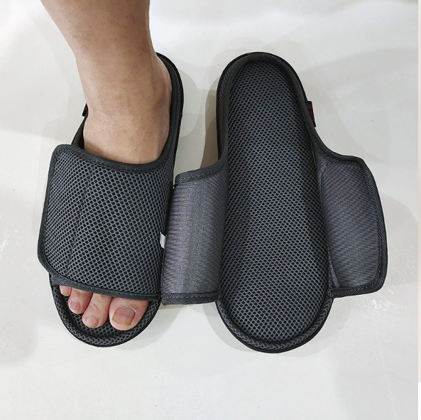 LMXA Neuro-Glide Adjustable Post-Op Recovery Slipper – Fully Openable, Deep-Channel Diabetic & Swelling Support Shoe with No-Drill Velcro Closure for Independent Seniors and Injury Recovery